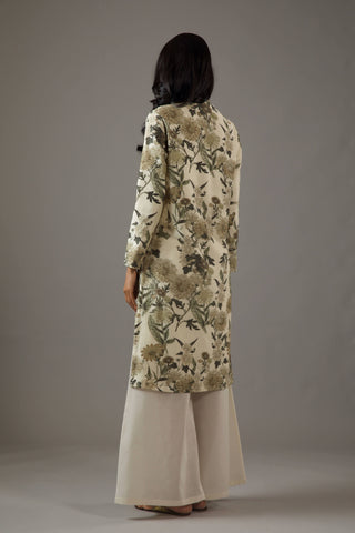 Balance By Rohit Bal-Ivory Printed Tunic And Palazzo-INDIASPOPUP.COM