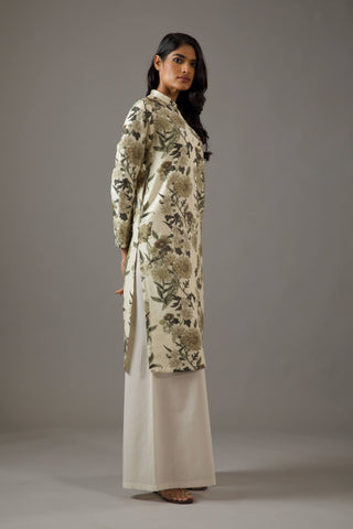 Balance By Rohit Bal-Ivory Printed Tunic And Palazzo-INDIASPOPUP.COM