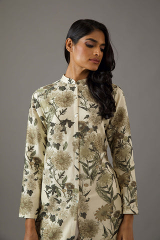 Balance By Rohit Bal-Ivory Printed Tunic And Palazzo-INDIASPOPUP.COM