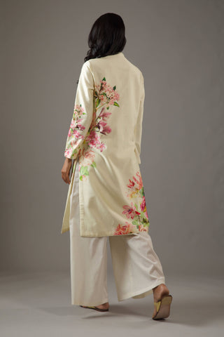 Balance By Rohit Bal-Ivory Printed Tunic And Palazzo-INDIASPOPUP.COM