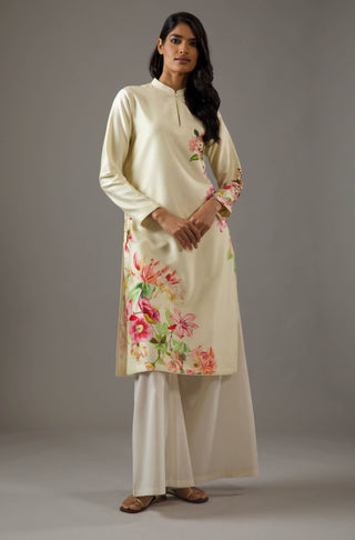 Balance By Rohit Bal-Ivory Printed Tunic And Palazzo-INDIASPOPUP.COM