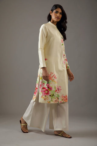 Balance By Rohit Bal-Ivory Printed Tunic And Palazzo-INDIASPOPUP.COM