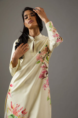 Balance By Rohit Bal-Ivory Printed Tunic And Palazzo-INDIASPOPUP.COM