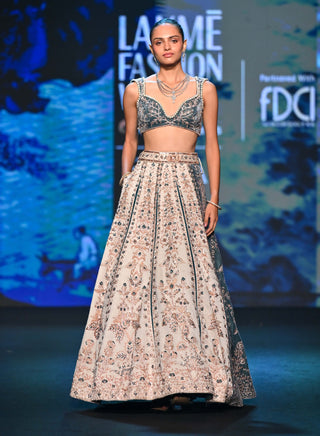 French blue lehenga set