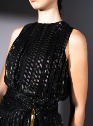 Black galaxy lurex knot dress