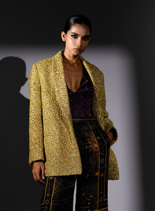 Gold tweed blazer