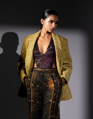 Gold tweed blazer