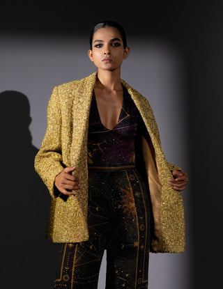 Gold tweed blazer