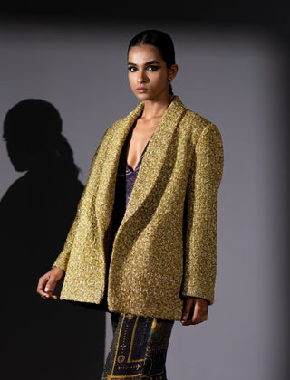 Gold tweed blazer
