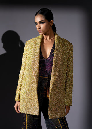 Gold tweed blazer