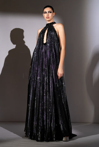 Black galaxy printed maxi dress