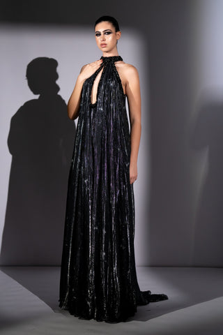 Black galaxy printed maxi dress