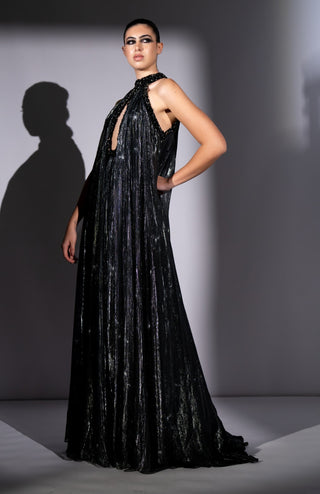 Black galaxy printed maxi dress