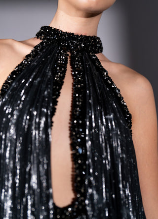 Black galaxy printed maxi dress