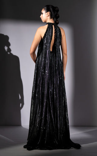 Black galaxy printed maxi dress
