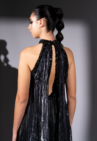 Black galaxy printed maxi dress