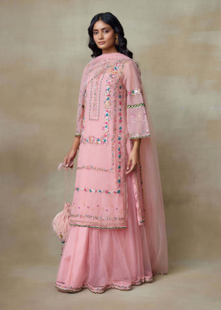 Birdy flamingo pink kurta set