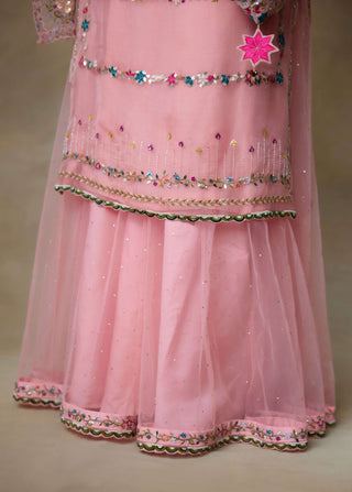 Birdy flamingo pink kurta set