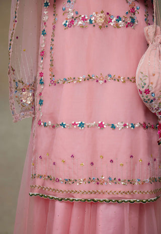 Birdy flamingo pink kurta set