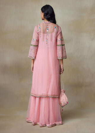 Birdy flamingo pink kurta set