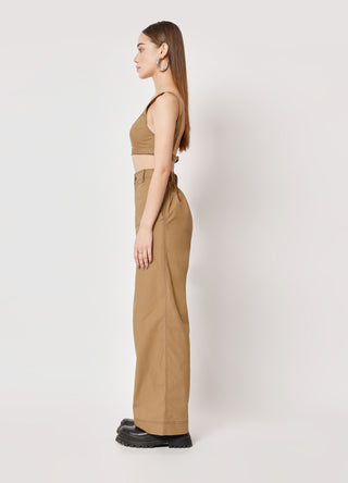 Two Point Two-Brown Relaxed Straight Pants-INDIASPOPUP.COM