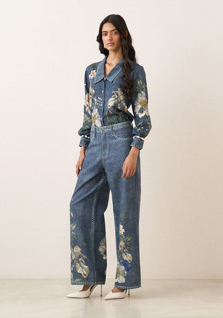 Abby indigo blue top with jeans