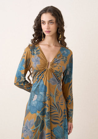 Yavira gathered midi dress