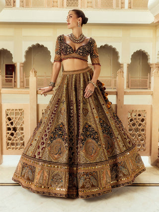 Baagh green lehenga set