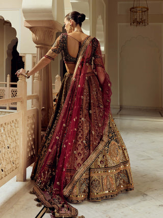 Baagh green lehenga set