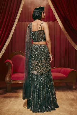 Beatrice blue drape sari and blouse