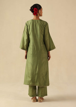 Kohinoor green kurta set