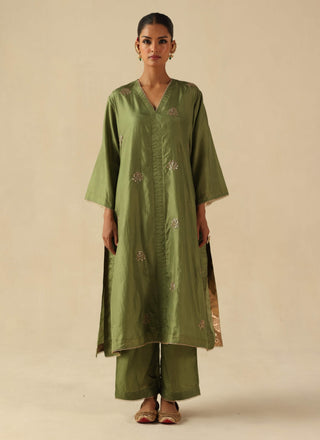Kohinoor green kurta set