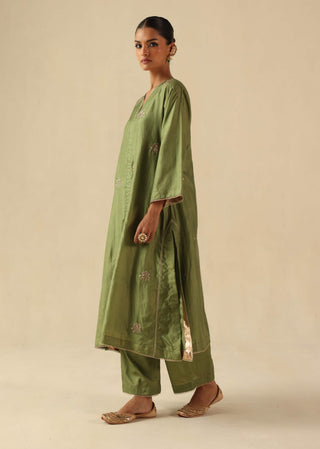 Kohinoor green kurta set