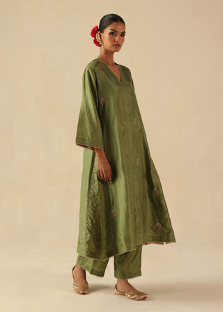 Kohinoor green kurta set