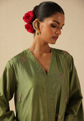 Kohinoor green kurta set