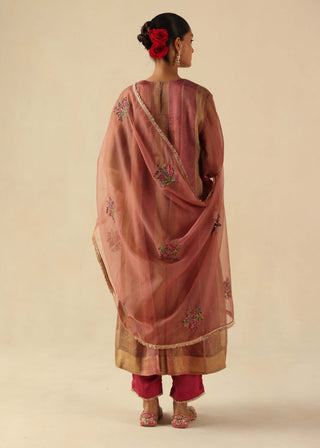 Rimjhim peach kalidar kurta set