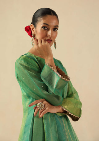 Rimjhim turquoise kalidar kurta set