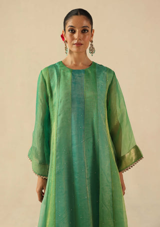 Rimjhim turquoise kalidar kurta set