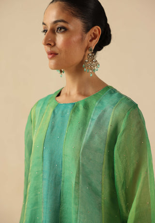 Rimjhim turquoise kalidar kurta set