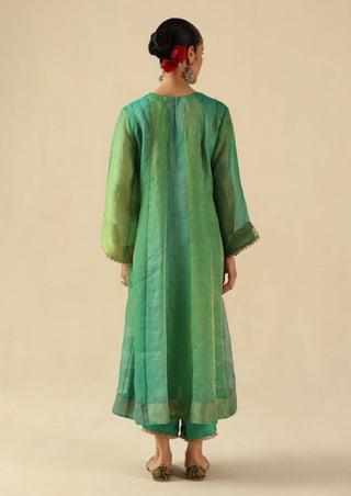 Rimjhim turquoise kalidar kurta set