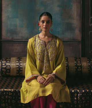 Parizad lime green kurta and pants