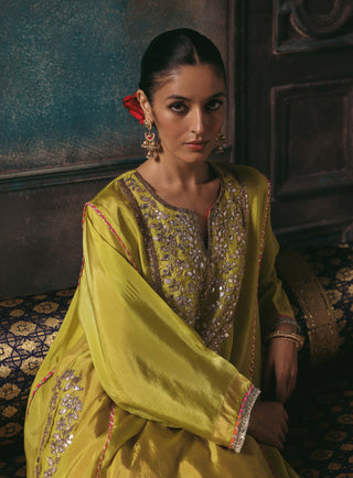 Parizad lime green kurta and pants