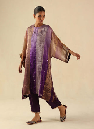 Tabeer purple kalidar kurta and pants