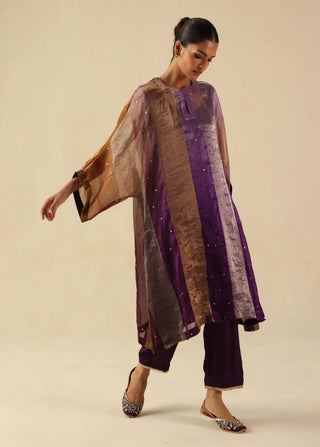 Tabeer purple kalidar kurta and pants