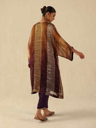 Tabeer purple kalidar kurta and pants