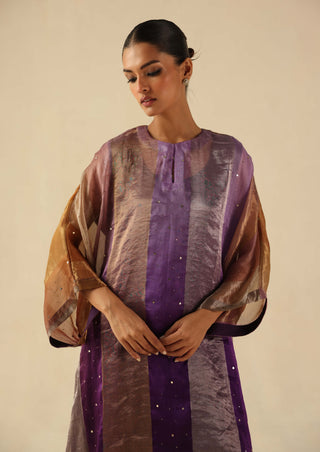 Tabeer purple kalidar kurta and pants