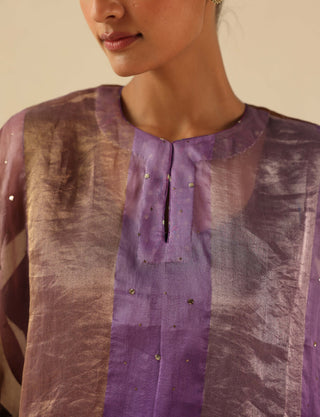 Tabeer purple kalidar kurta and pants