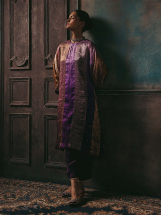 Tabeer purple kalidar kurta and pants