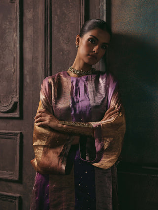 Tabeer purple kalidar kurta and pants
