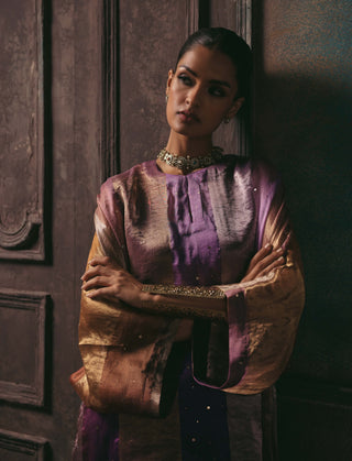 Tabeer purple kalidar kurta and pants